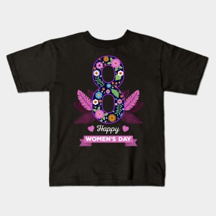 Women's Day Floral 8TH March Kids T-Shirt